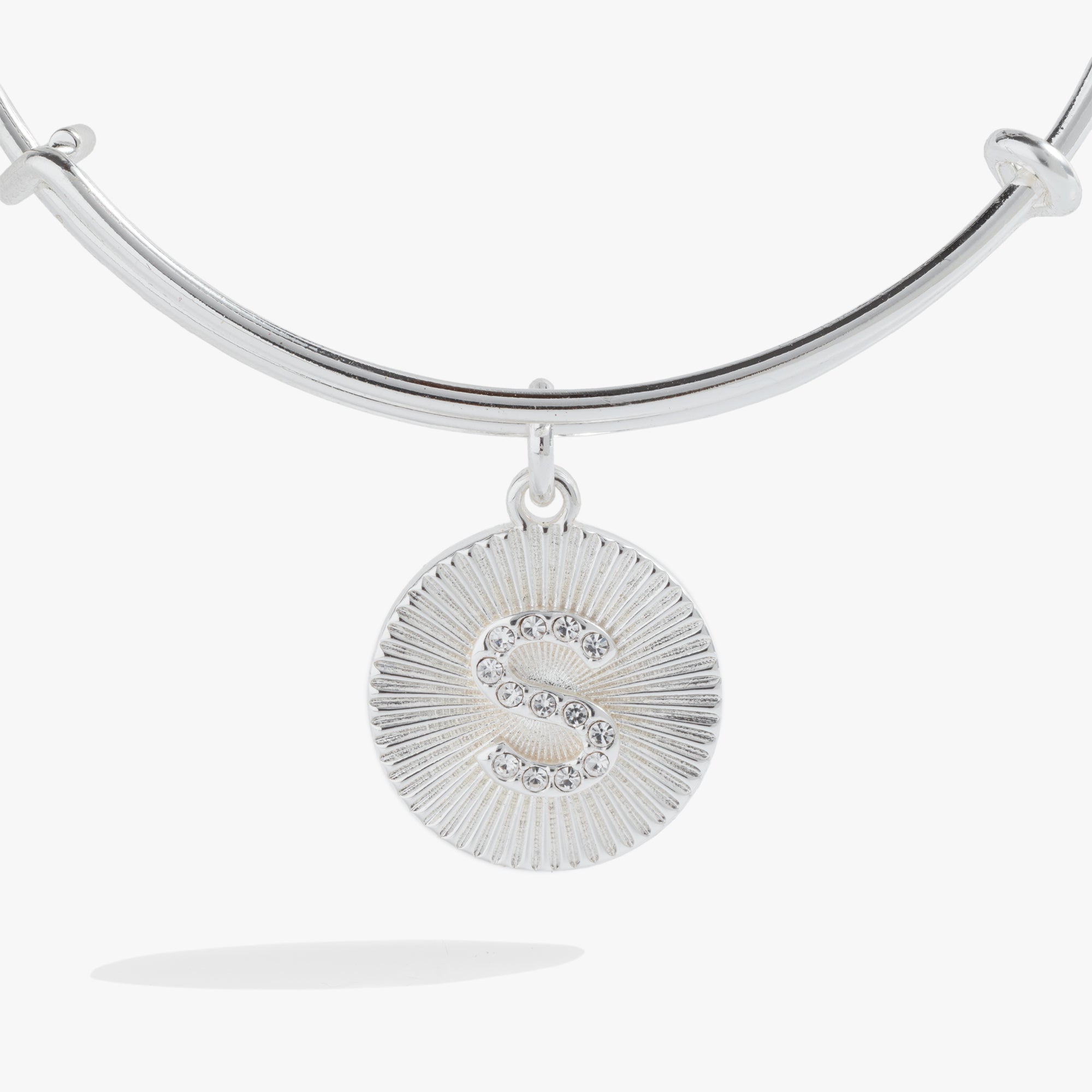 Initial S Pave Starburst Texture Bangle - Aaria Tees Aaria Tees