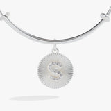 Initial S Pave Starburst Texture Bangle - Aaria Tees Aaria Tees