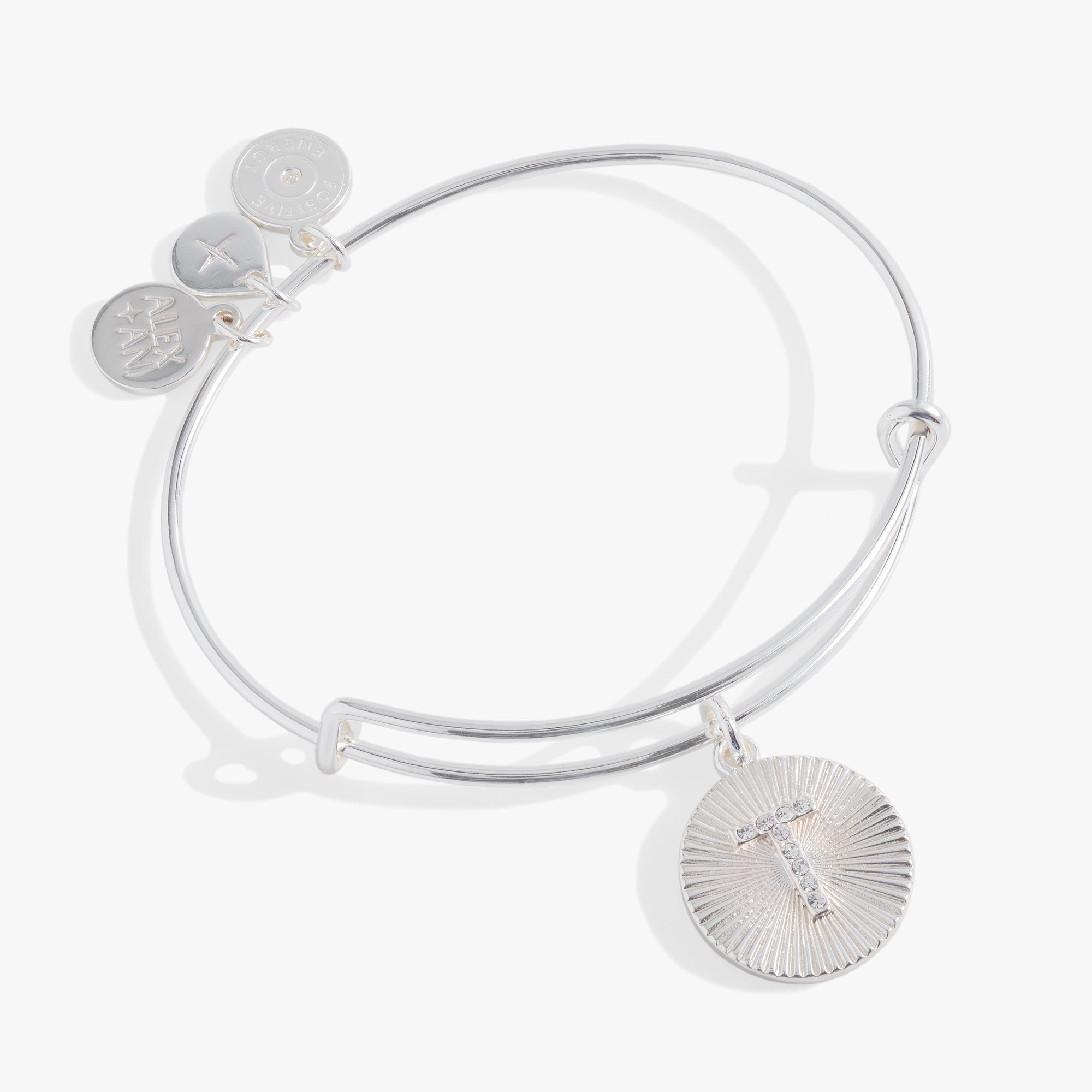 Initial T Pave Starburst Texture Bangle - Aaria Tees Aaria Tees