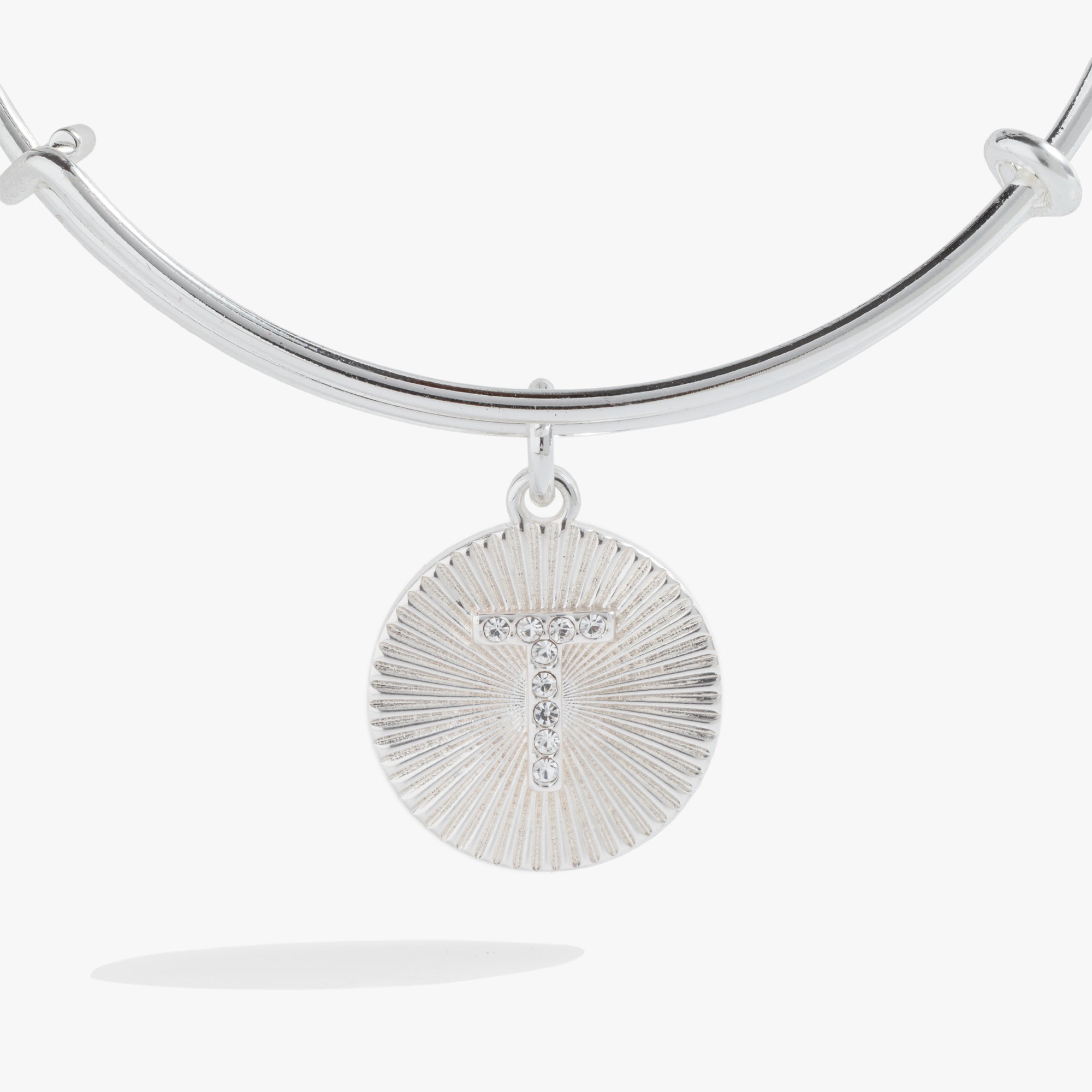 Initial T Pave Starburst Texture Bangle - Aaria Tees Aaria Tees