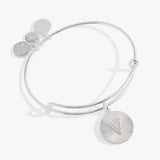 Initial V Pave Starburst Texture Bangle - Aaria Tees Aaria Tees