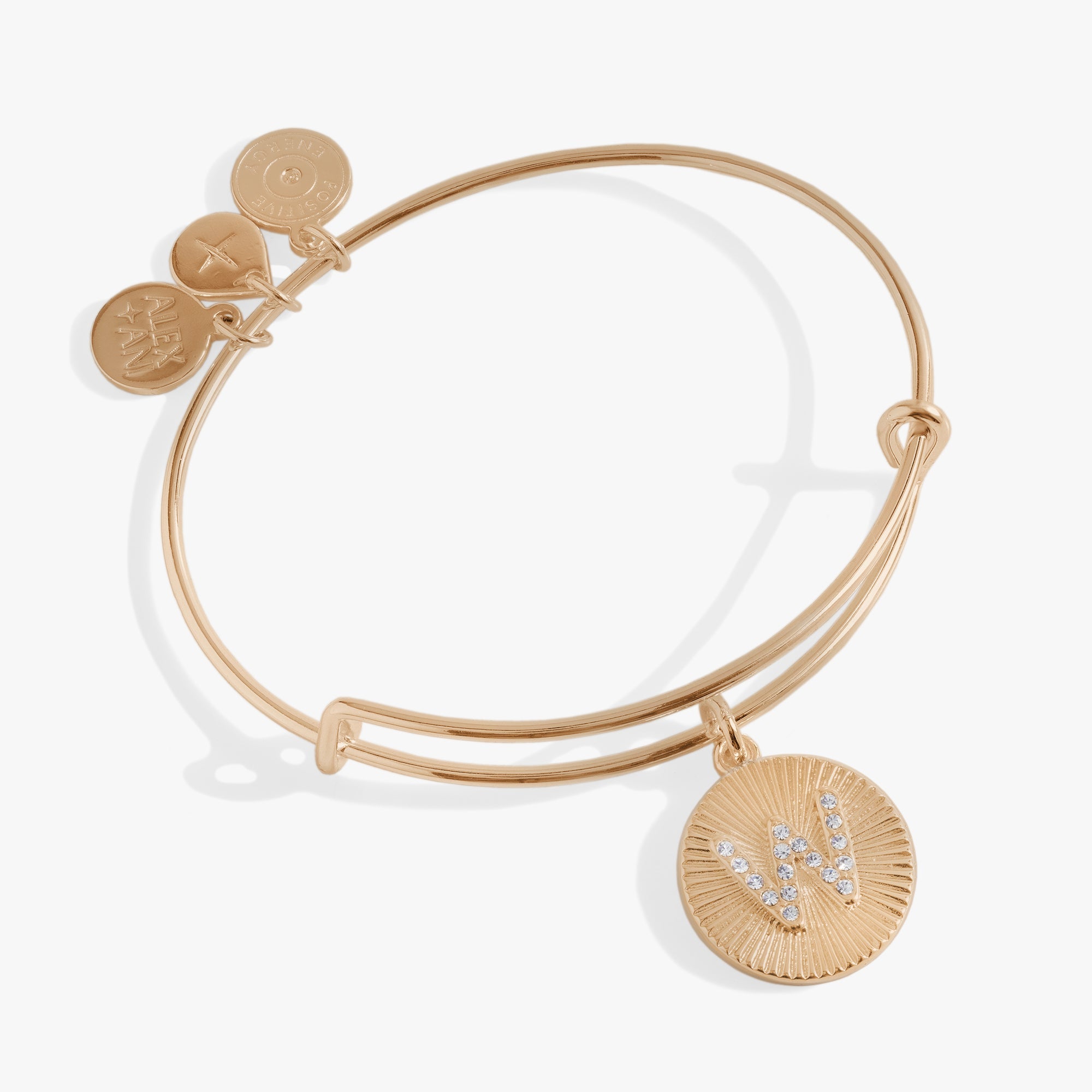 Initial W Pave Starburst Texture Bangle - Aaria Tees Aaria Tees