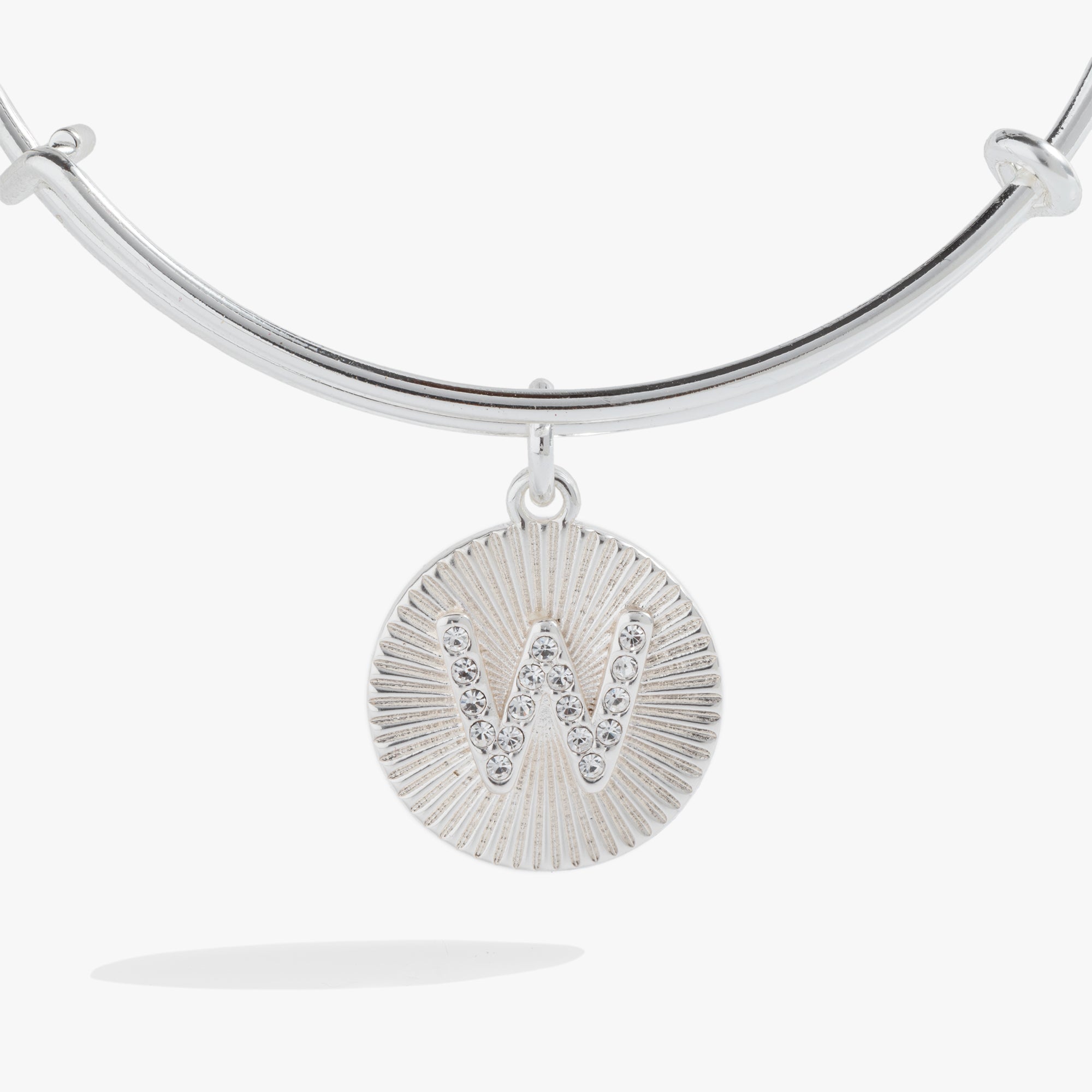 Initial W Pave Starburst Texture Bangle - Aaria Tees Aaria Tees