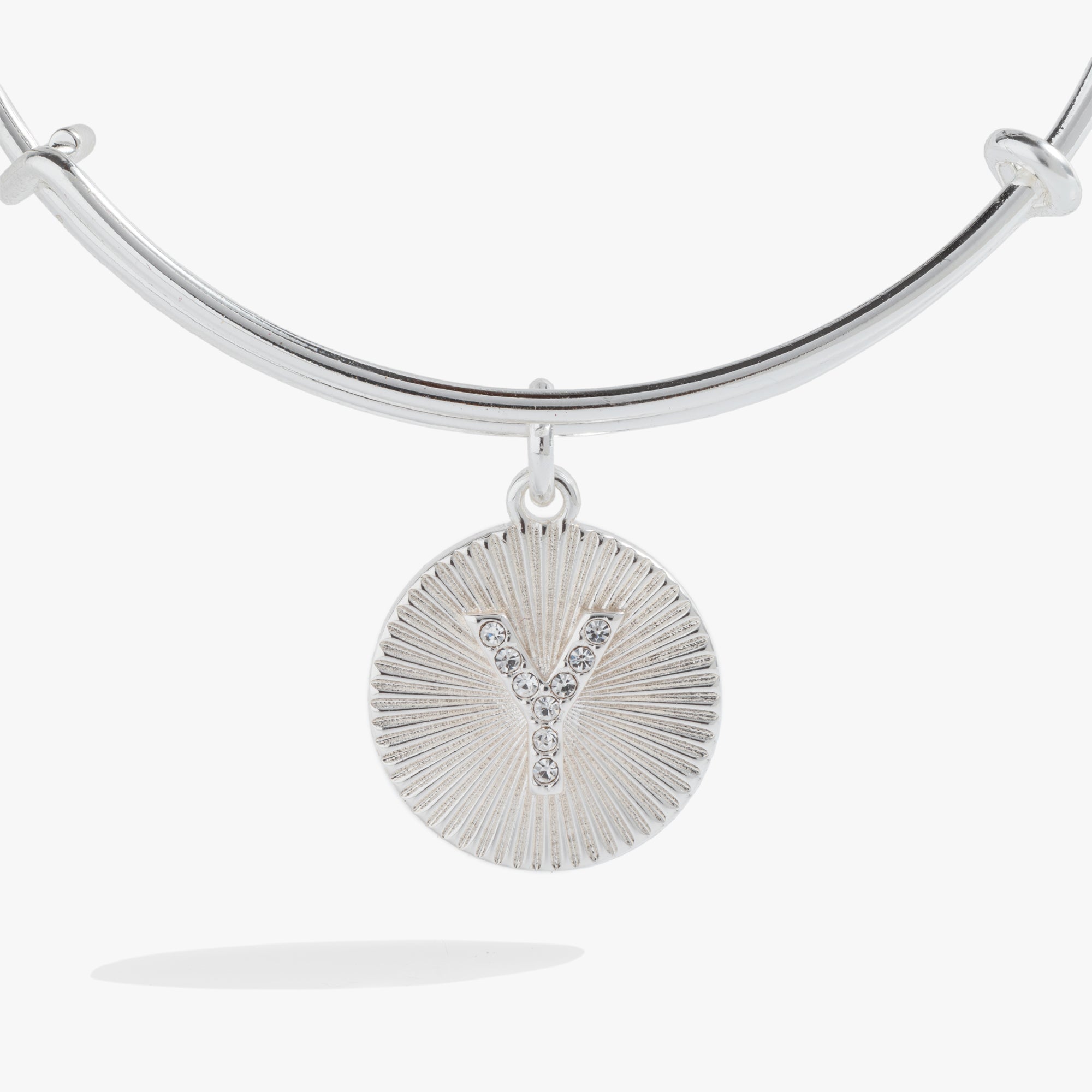 Initial Y Pave Starburst Texture Bangle - Aaria Tees Aaria Tees