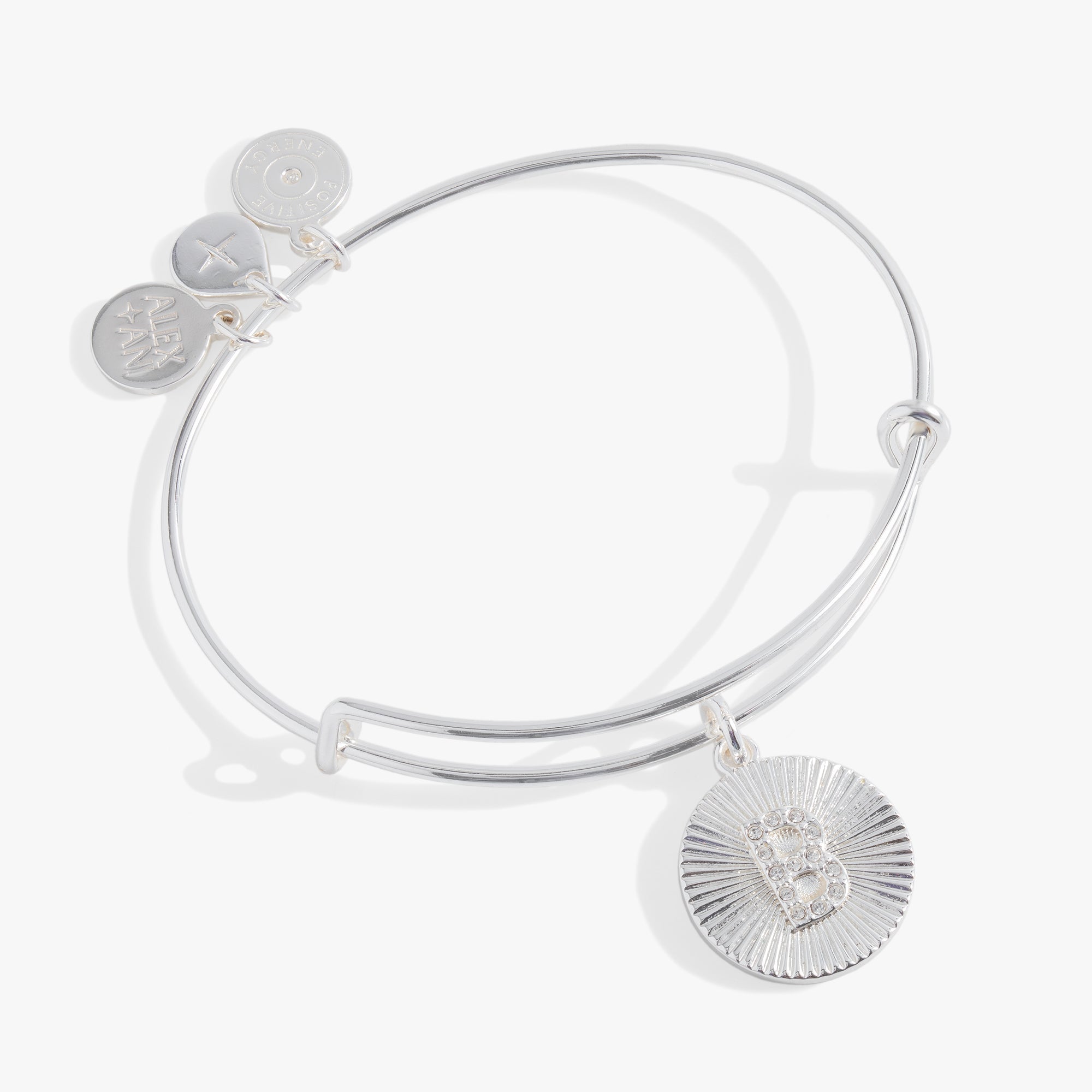 Initial B Pave Starburst Texture Bangle - Aaria Tees Aaria Tees