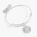 Initial C Pave Starburst Texture Bangle - Aaria Tees Aaria Tees
