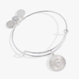 Initial F Pave Starburst Texture Bangle - Aaria Tees Aaria Tees