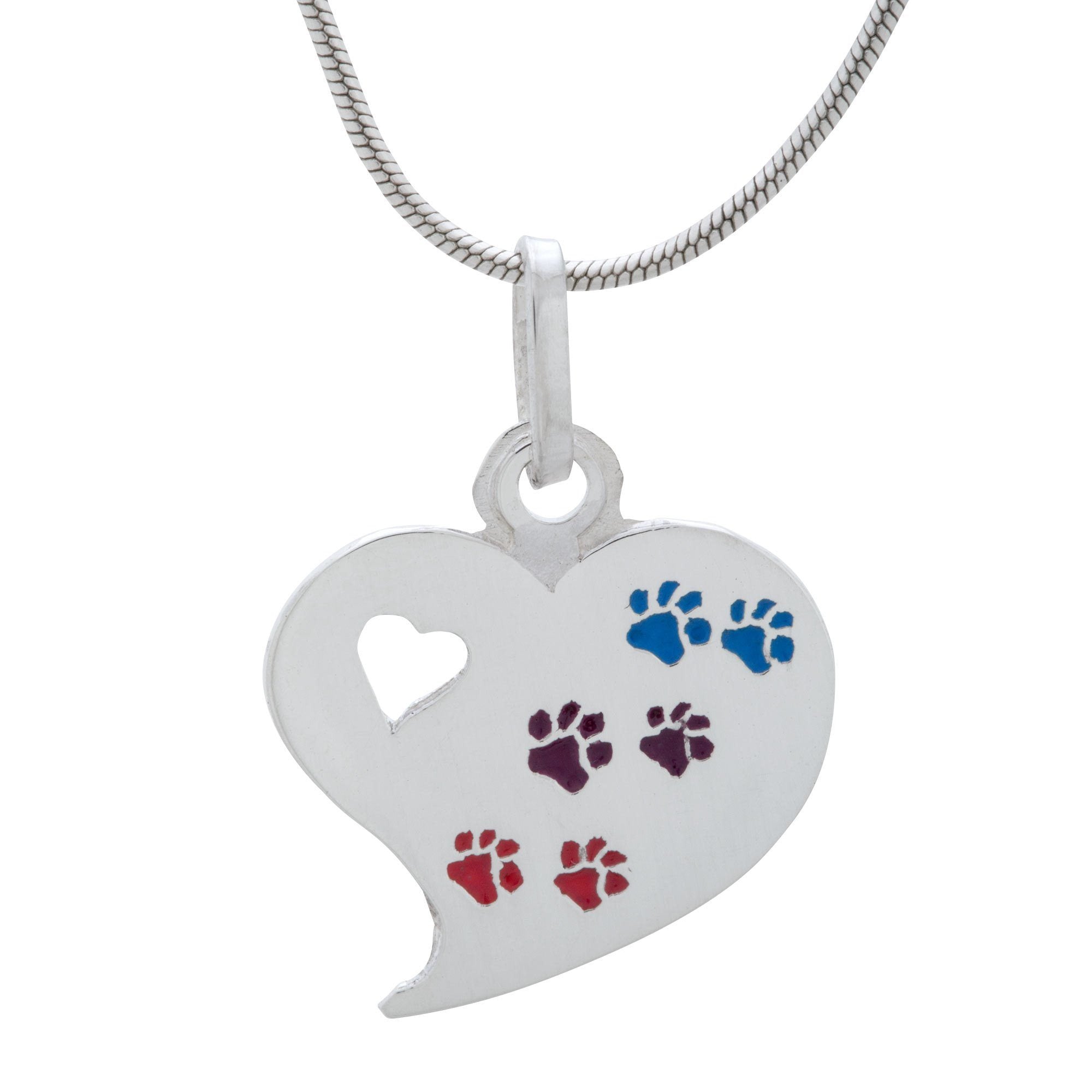 Paw Palette Sterling Heart Necklace - Aaria Tees Aaria Tees