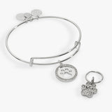 Paw Print Bangle & Pet Collar Charm Set of 2 - Aaria Tees Aaria Tees