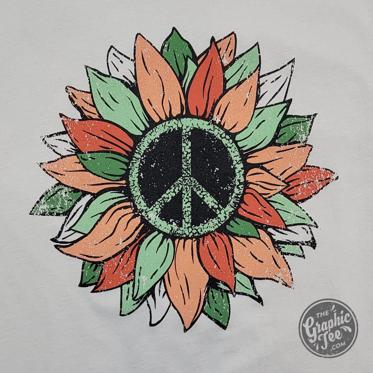 Peace Sunflower Short Sleeve Tee - Aaria Tees Aaria Tees