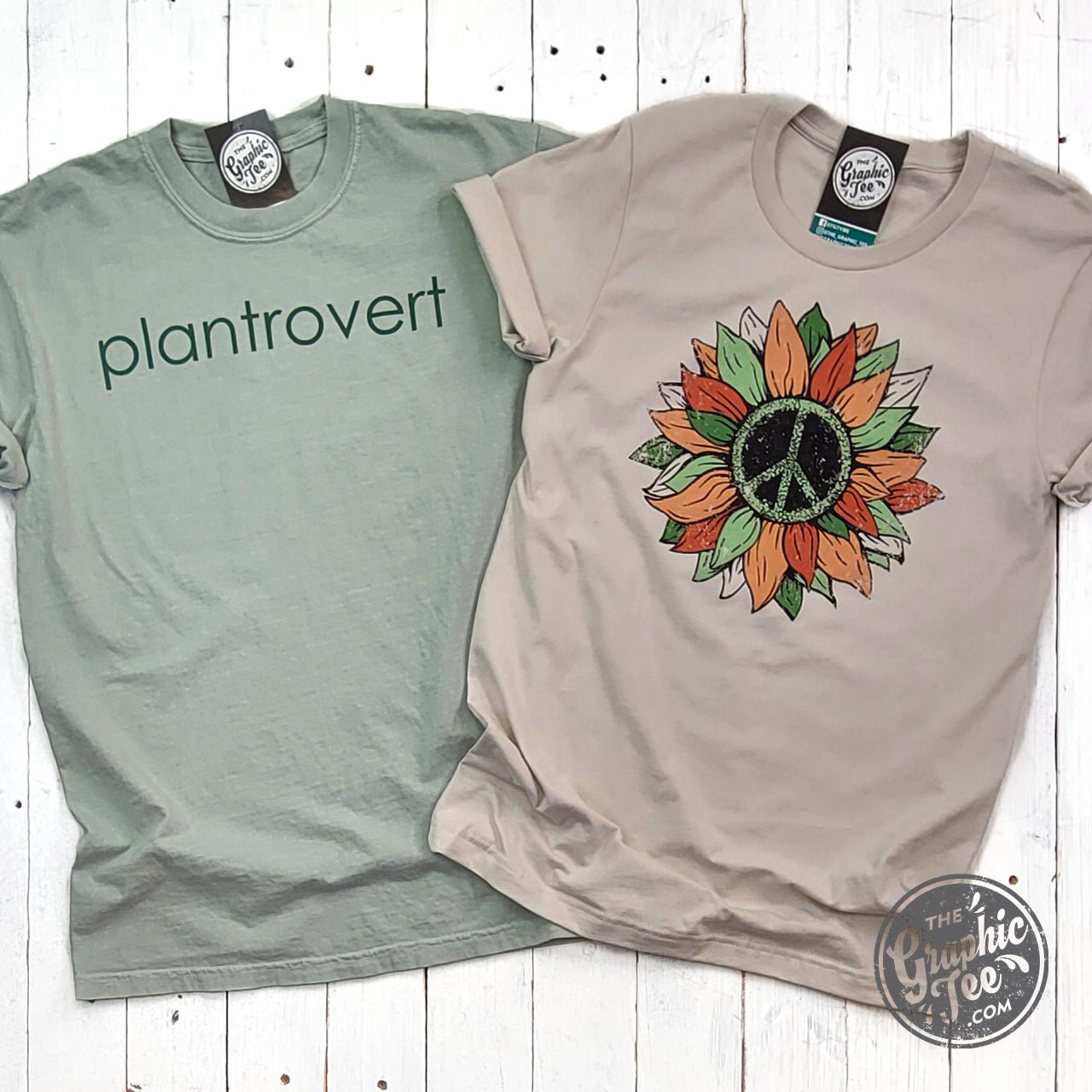 Peace Sunflower Short Sleeve Tee - Aaria Tees Aaria Tees