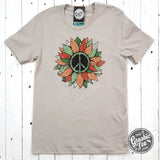 Peace Sunflower Short Sleeve Tee - Aaria Tees Aaria Tees