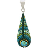 Peacock Mosaic & Sterling Necklace - Aaria Tees Aaria Tees