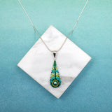 Peacock Mosaic & Sterling Necklace - Aaria Tees Aaria Tees