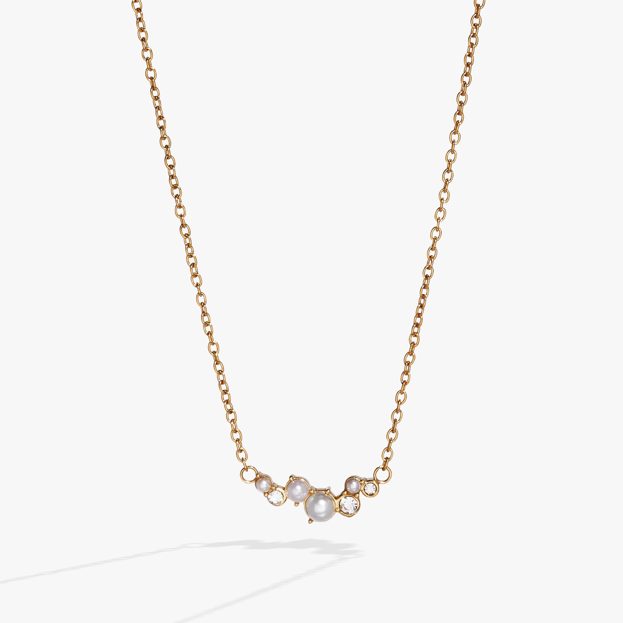 Pearl & Crystal Pendant Necklace - Aaria Tees Aaria Tees