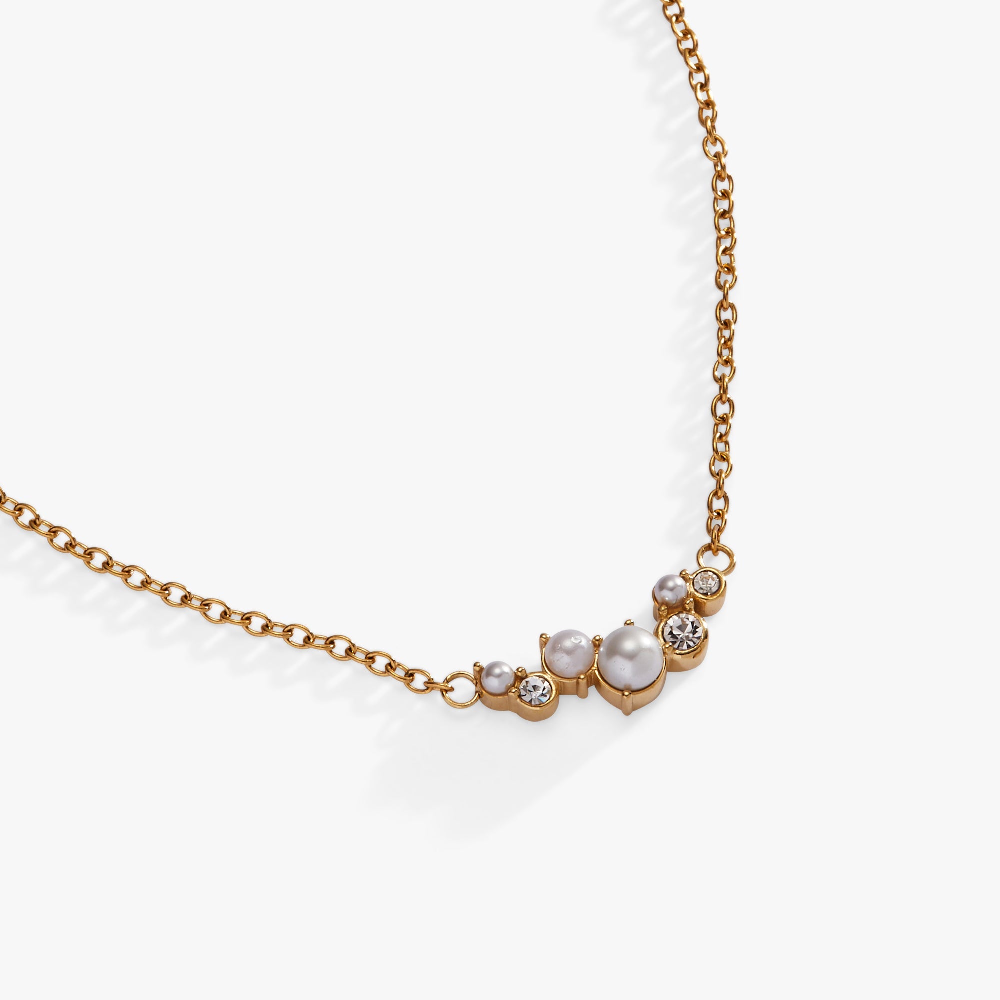 Pearl & Crystal Pendant Necklace - Aaria Tees Aaria Tees