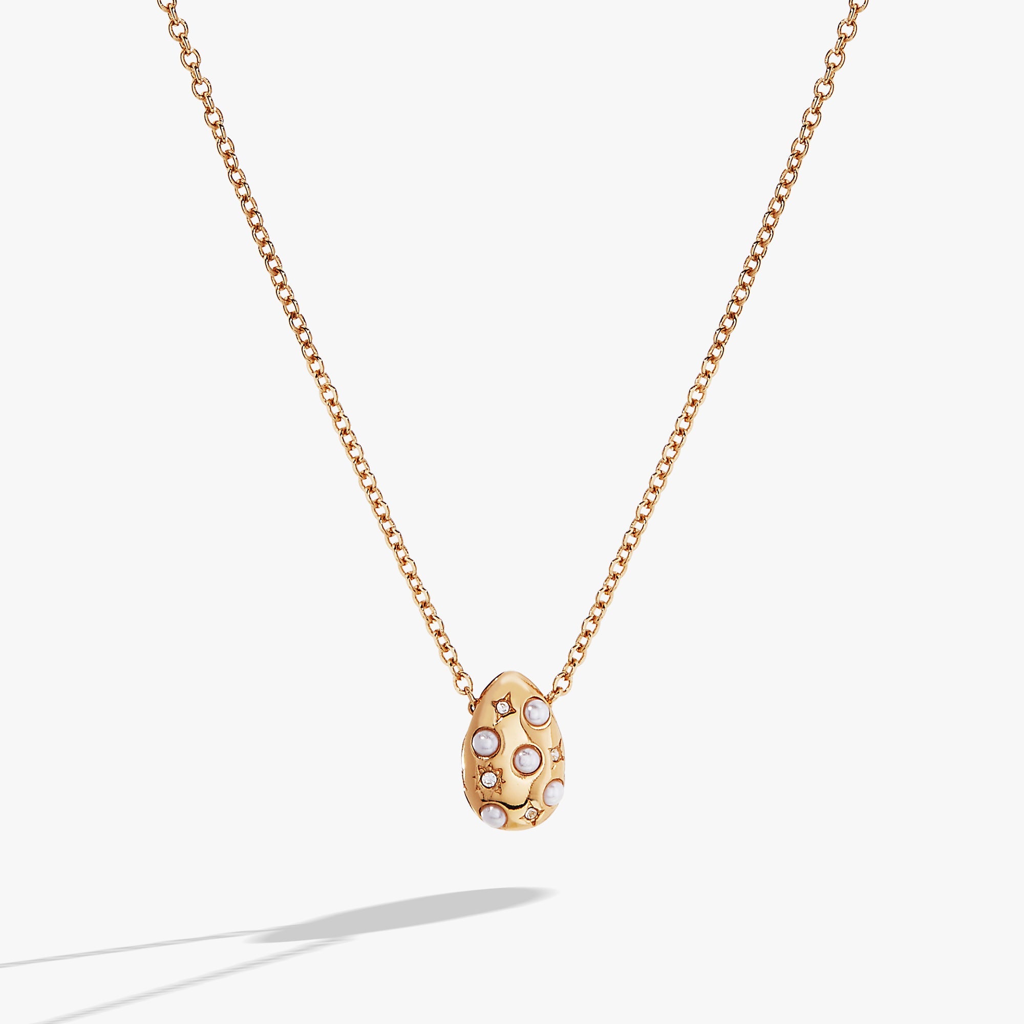Pearl and Crystal Pendant Necklace - Aaria Tees Aaria Tees