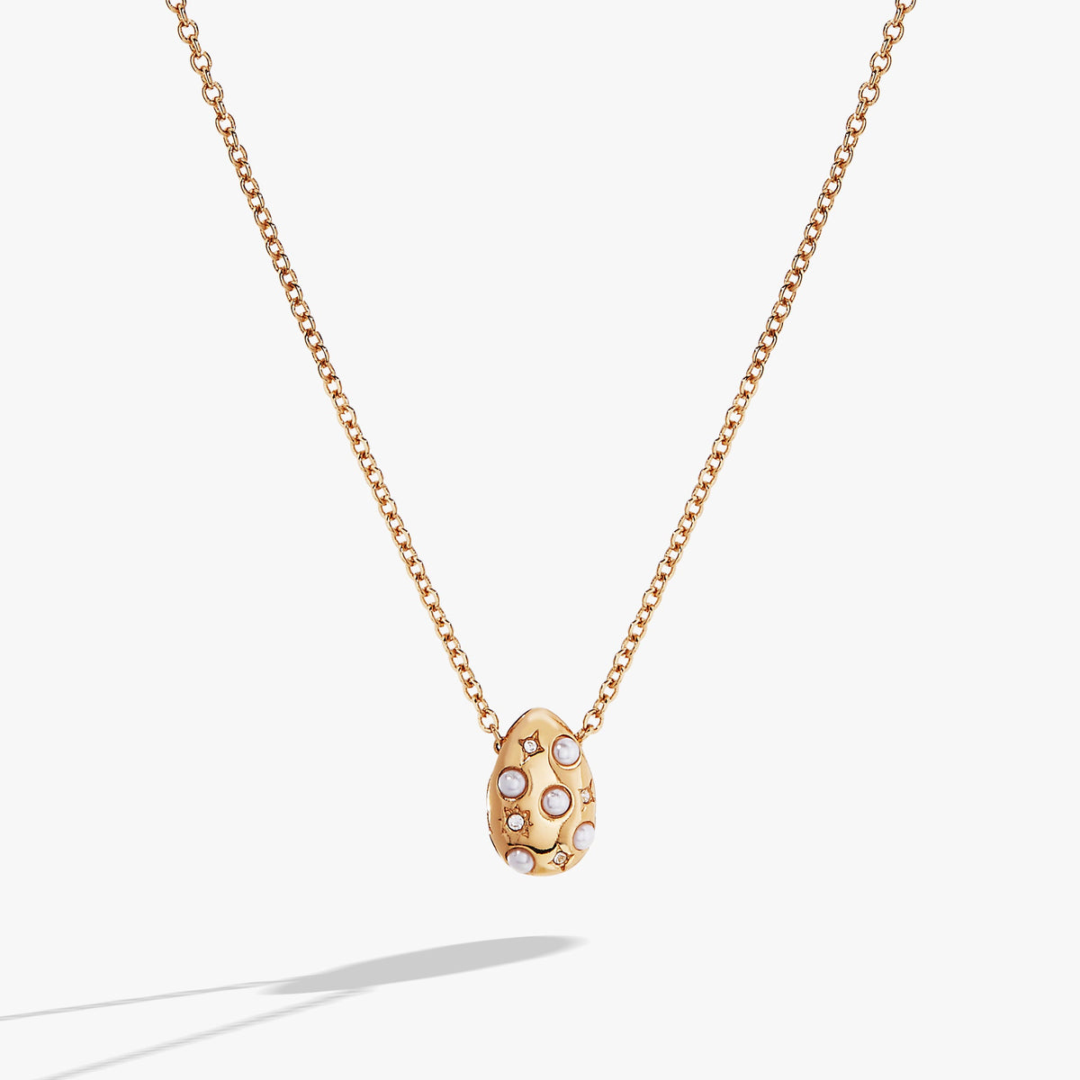 Pearl and Crystal Pendant Necklace - Aaria Tees