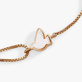 Dove 'Peace' Mother of Pearl Pull Chain Bracelet - Aaria Tees Aaria Tees