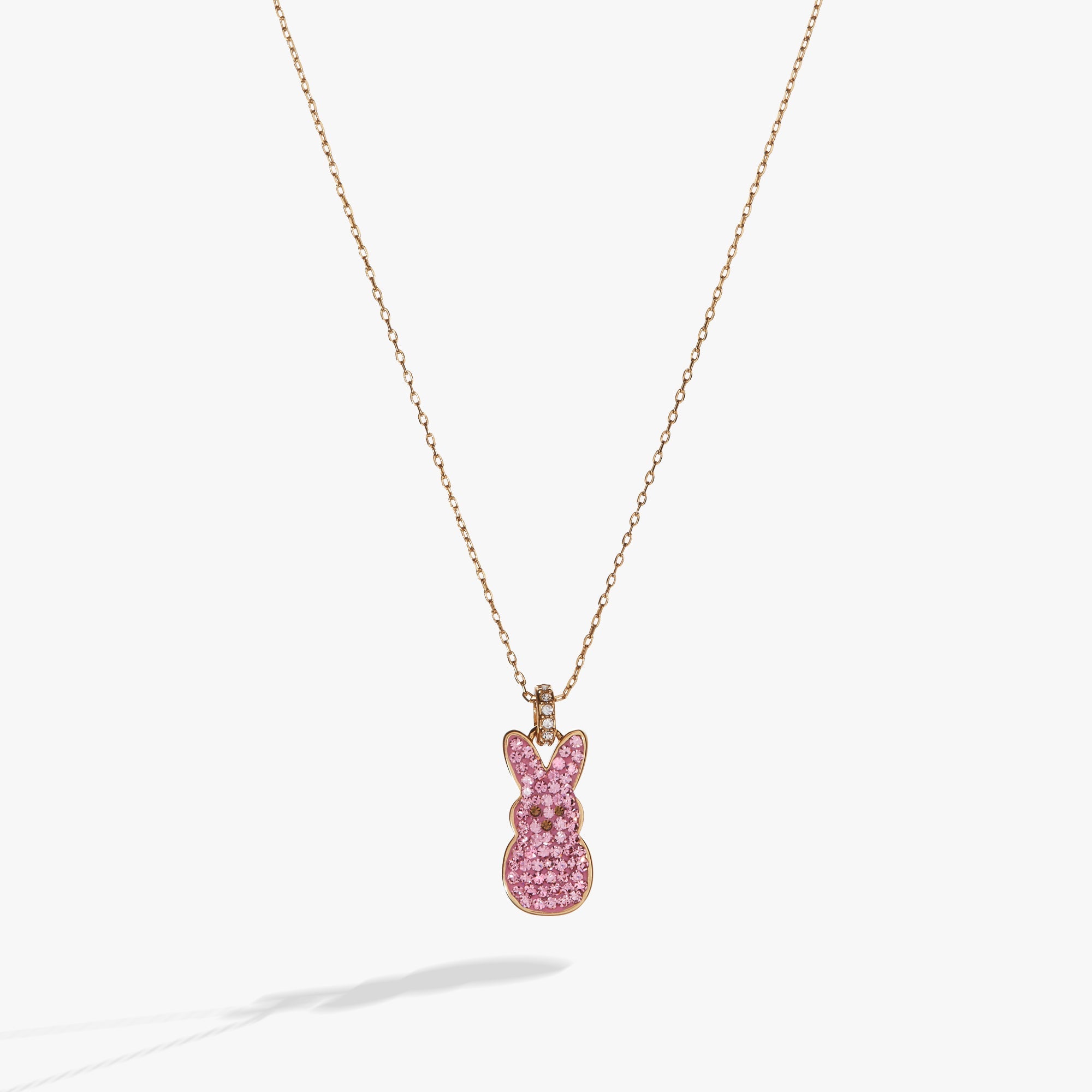 PEEPS® Pink Crystal Bunny Pendant Necklace - Aaria Tees Aaria Tees