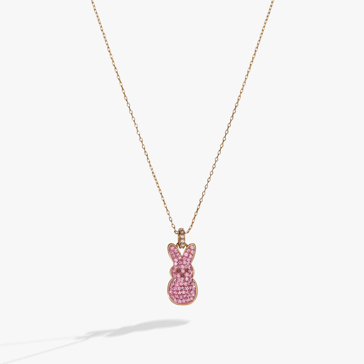 PEEPS® Pink Crystal Bunny Pendant Necklace - Aaria Tees