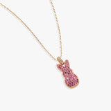 PEEPS® Pink Crystal Bunny Pendant Necklace - Aaria Tees Aaria Tees