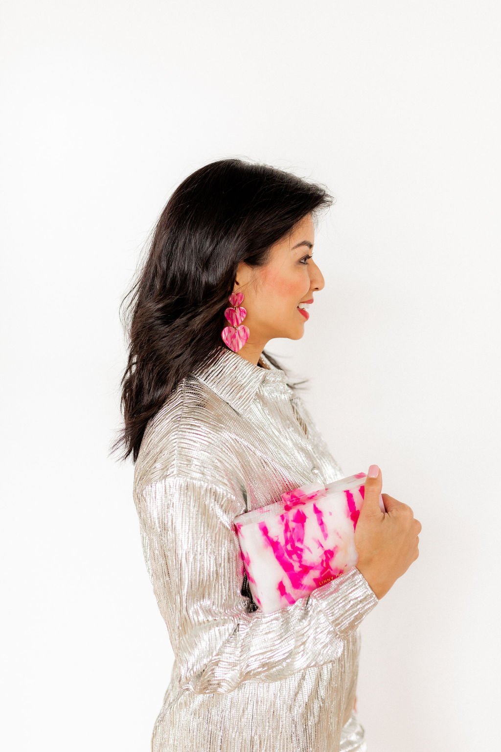 Penny Heart Statement Earrings - Love Struck Pink - Aaria Tees Aaria Tees