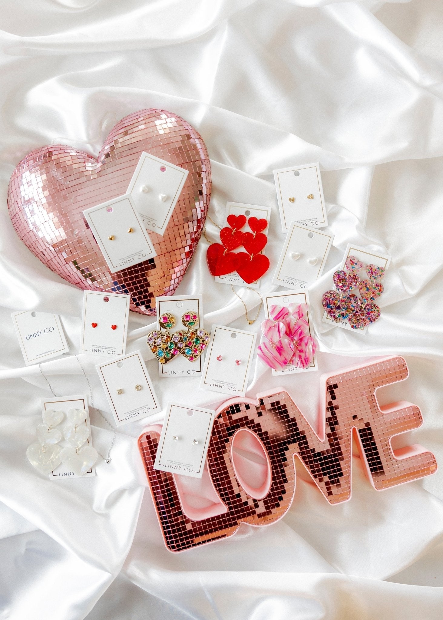 Penny Heart Statement Earrings - Love Struck Pink - Aaria Tees Aaria Tees