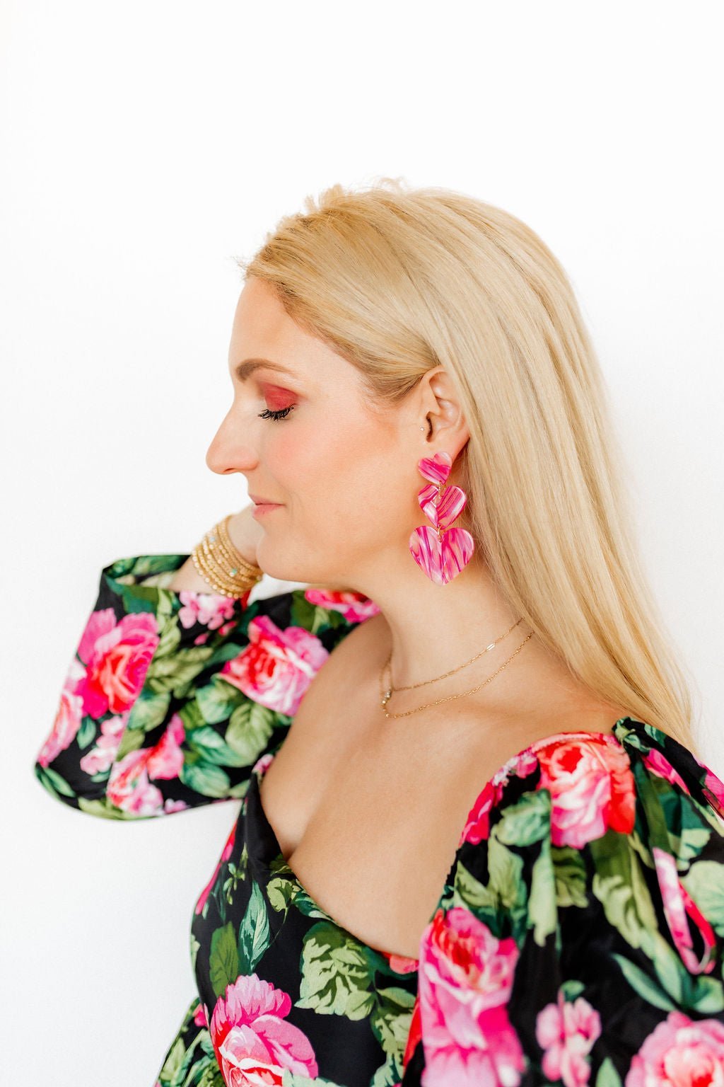 Penny Heart Statement Earrings - Love Struck Pink - Aaria Tees Aaria Tees