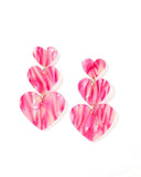 Penny Heart Statement Earrings - Love Struck Pink - Aaria Tees Aaria Tees