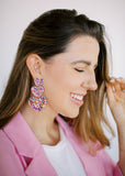 Penny Heart Statement Earrings - Pink Birthday Confetti - Aaria Tees Aaria Tees