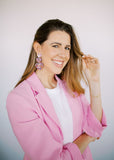 Penny Heart Statement Earrings - Pink Birthday Confetti - Aaria Tees Aaria Tees