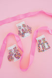 Penny Heart Statement Earrings - Pink Birthday Confetti - Aaria Tees Aaria Tees