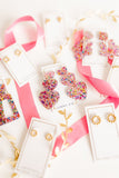 Penny Heart Statement Earrings - Pink Birthday Confetti - Aaria Tees Aaria Tees