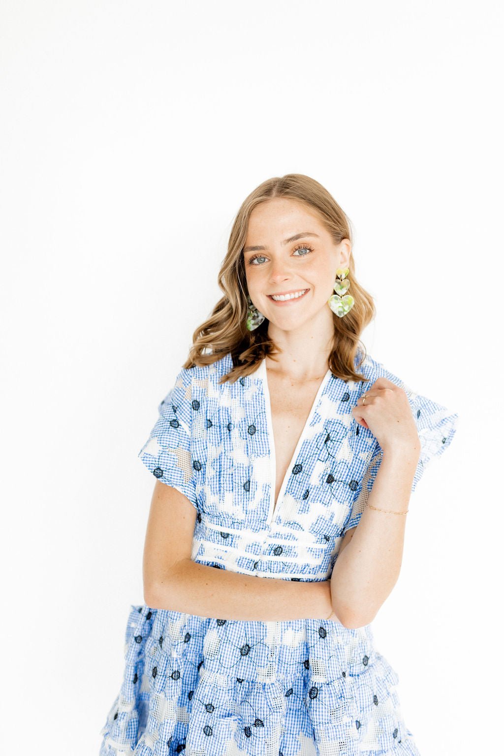 Penny Heart Statement Earrings - Neon Yellow Clouds - Aaria Tees Aaria Tees