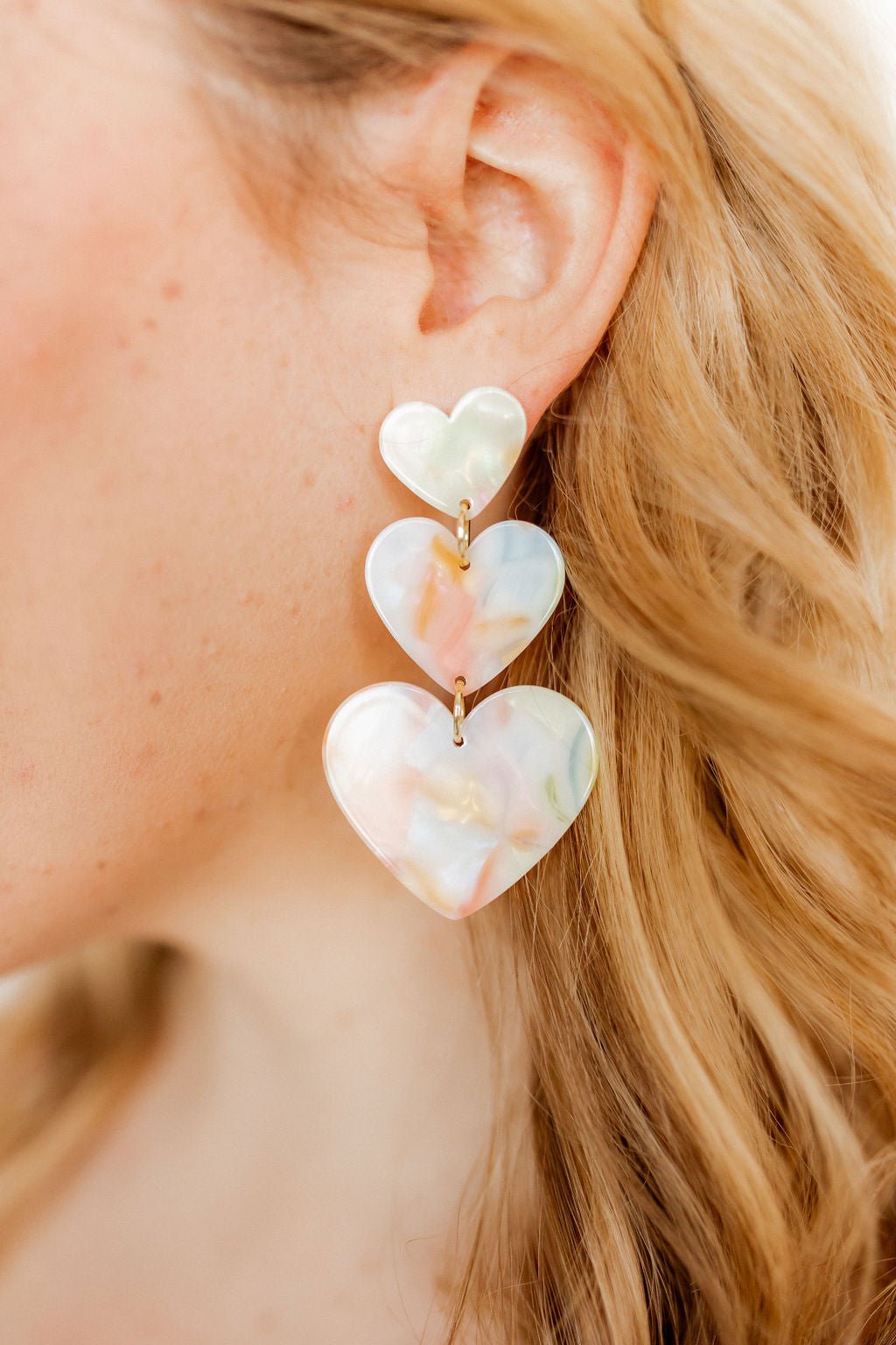 Penny Heart Statement Earrings - Rainbow Sherbert - Aaria Tees Aaria Tees