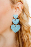 Penny Heart Statement Earrings - Turquoise - Aaria Tees Aaria Tees