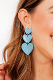 Penny Heart Statement Earrings - Turquoise - Aaria Tees Aaria Tees