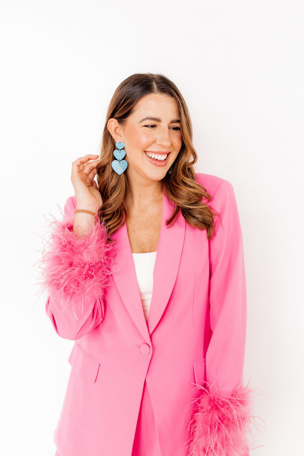 Penny Heart Statement Earrings - Turquoise - Aaria Tees Aaria Tees