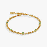 August Birthstone Peridot Curb Chain Bracelet - Aaria Tees Aaria Tees