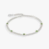 August Birthstone Peridot Curb Chain Bracelet - Aaria Tees Aaria Tees