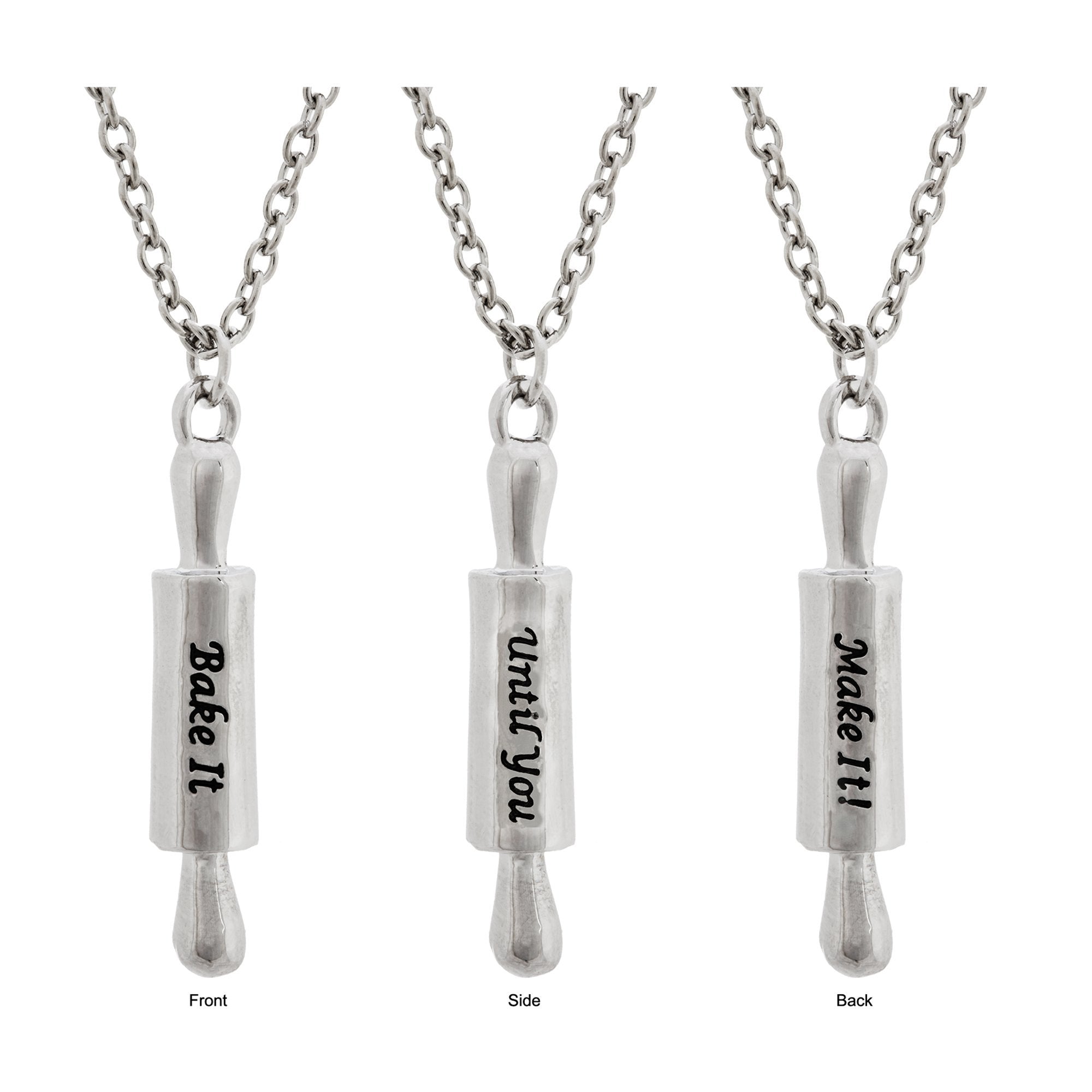 Pewter Rolling Pin Necklace - Aaria Tees Aaria Tees