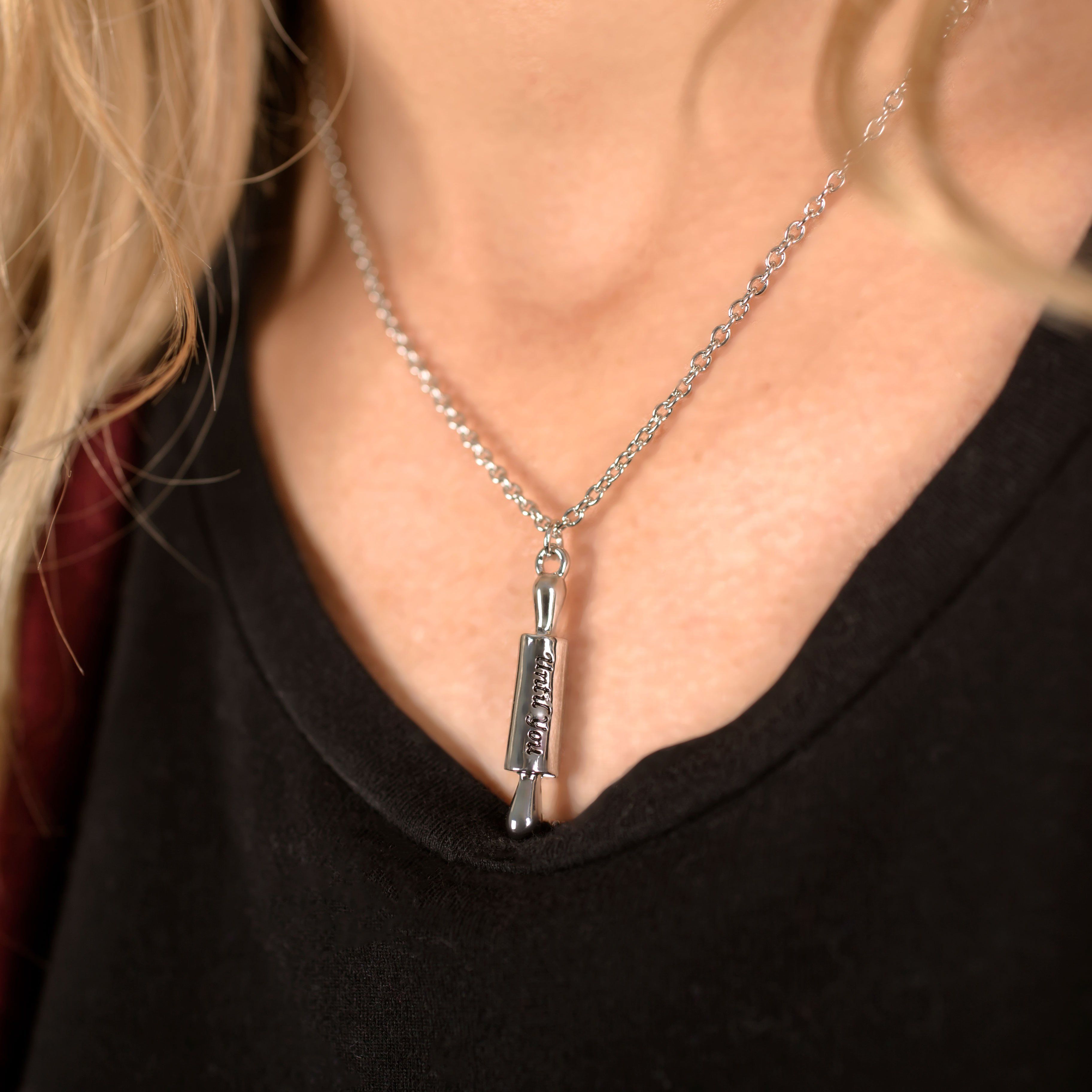 Pewter Rolling Pin Necklace - Aaria Tees Aaria Tees