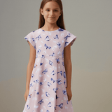 Pink Butterfly Daisy Bamboo Cap Sleeve Swirly Girl Dress Aaria Tees