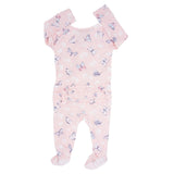 Pink Butterfly Daisy Bamboo Ruffle Footie Aaria Tees