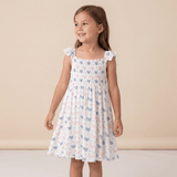 Pink Farm Hens Bamboo Smocked Vintage Dress Aaria Tees