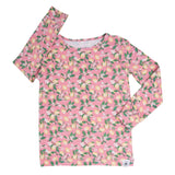 Pink Lemon Floral Print Big Kid Pajama Set Aaria Tees