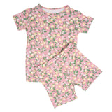 Pink Lemon Floral Print Summer Pajama Set Aaria Tees