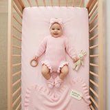 Ruffle Chunky Knit Baby Romper in Pink - Aaria Tees Aaria Tees