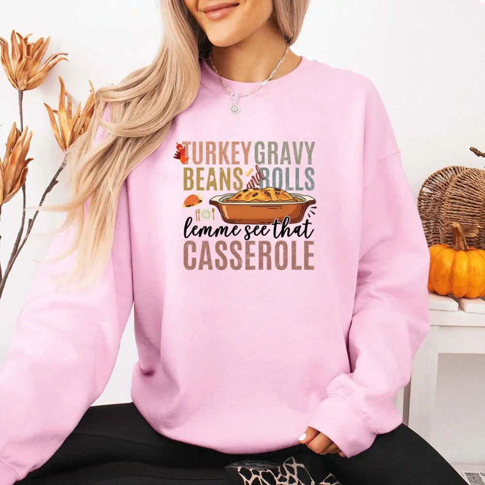 Turkey Gravy Beans & Rolls Sweatshirt – Funny Thanksgiving Casserole Crewneck - Aaria Tees Aaria Tees